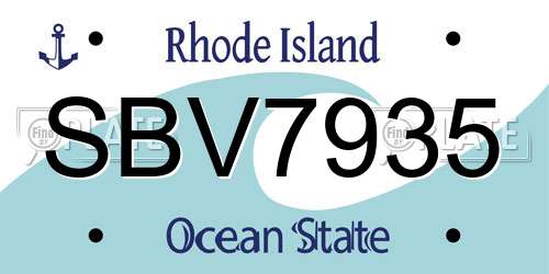 SBV7935 Rhode Island License Plate