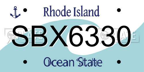 SBX6330 Rhode Island License Plate