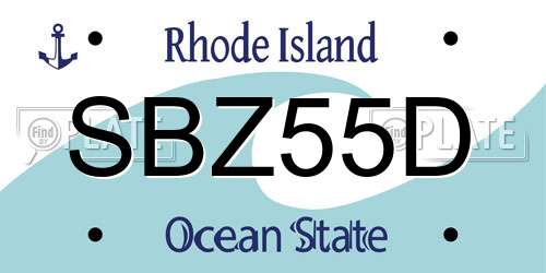 SBZ55D Rhode Island License Plate
