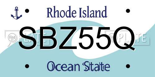 SBZ55Q Rhode Island License Plate