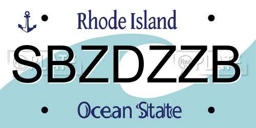 SBZDZZB Rhode Island License Plate