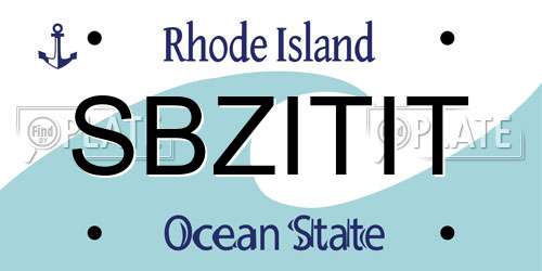SBZITIT Rhode Island License Plate