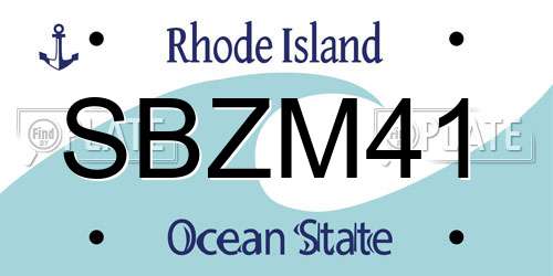 SBZM41 Rhode Island License Plate