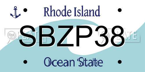 SBZP38 Rhode Island License Plate