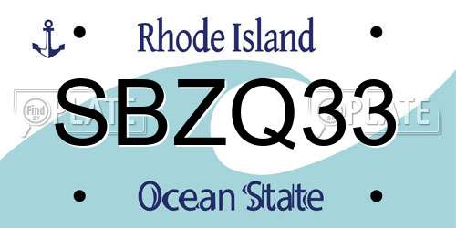 SBZQ33 Rhode Island License Plate