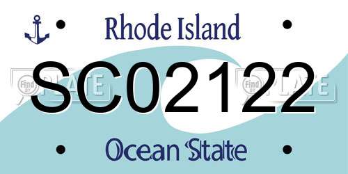 SC02122 Rhode Island License Plate