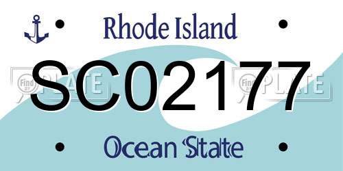 SC02177 Rhode Island License Plate