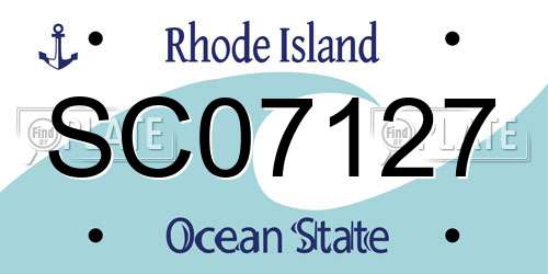 SC07127 Rhode Island License Plate