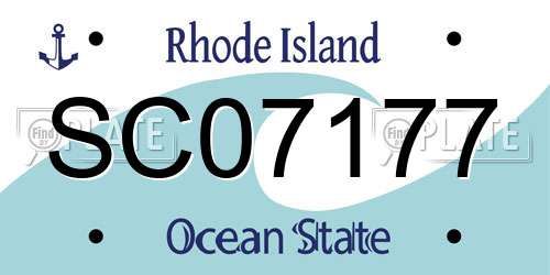 SC07177 Rhode Island License Plate