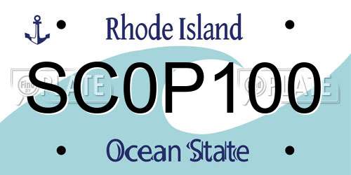 SC0P100 Rhode Island License Plate