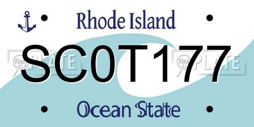 SC0T177 Rhode Island License Plate