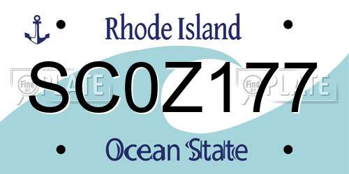 SC0Z177 Rhode Island License Plate