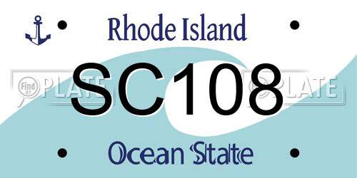 SC108 Rhode Island License Plate