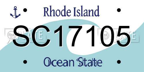 SC17105 Rhode Island License Plate