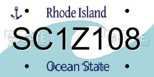 SC1Z108 Rhode Island License Plate