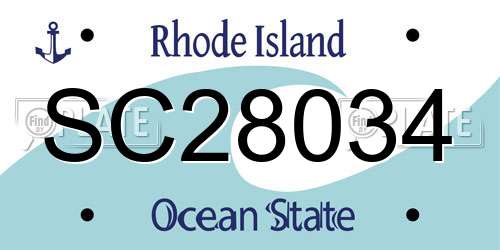 SC28034 Rhode Island License Plate
