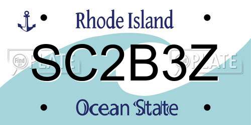 SC2B3Z Rhode Island License Plate