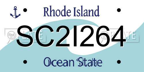 SC2I264 Rhode Island License Plate