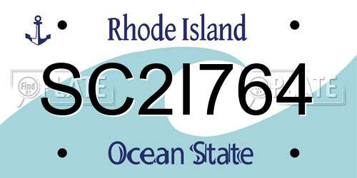 SC2I764 Rhode Island License Plate