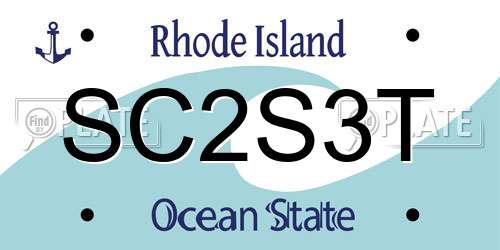 SC2S3T Rhode Island License Plate