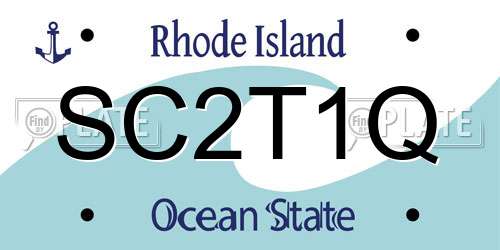 SC2T1Q Rhode Island License Plate