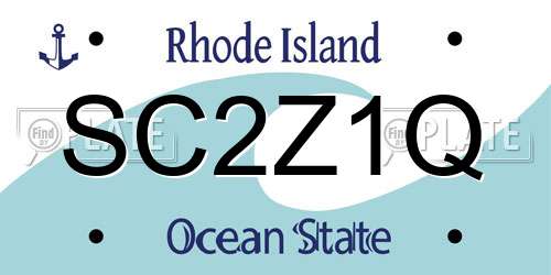 SC2Z1Q Rhode Island License Plate