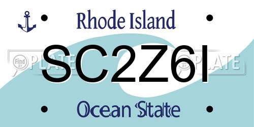 SC2Z6I Rhode Island License Plate