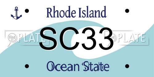SC33 Rhode Island License Plate