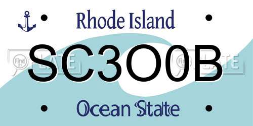 SC3O0B Rhode Island License Plate