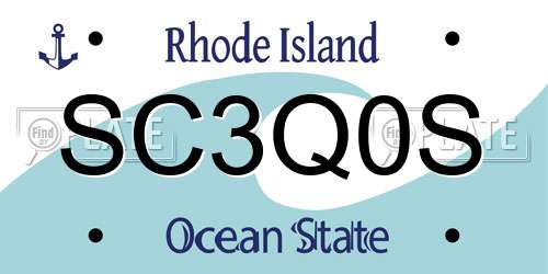 SC3Q0S Rhode Island License Plate