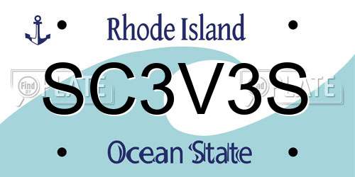 SC3V3S Rhode Island License Plate