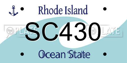 SC430 Rhode Island License Plate