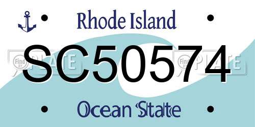 SC50574 Rhode Island License Plate