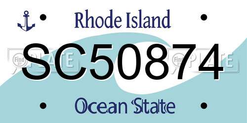 SC50874 Rhode Island License Plate