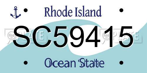 SC59415 Rhode Island License Plate