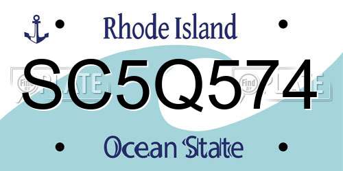 SC5Q574 Rhode Island License Plate