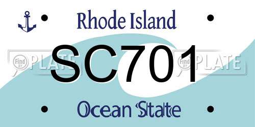 SC701 Rhode Island License Plate
