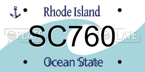 SC760 Rhode Island License Plate