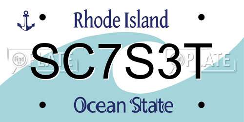 SC7S3T Rhode Island License Plate