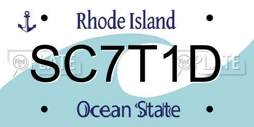 SC7T1D Rhode Island License Plate