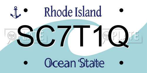 SC7T1Q Rhode Island License Plate