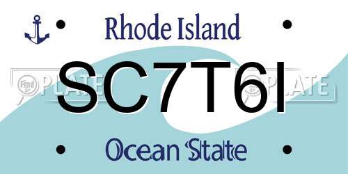SC7T6I Rhode Island License Plate