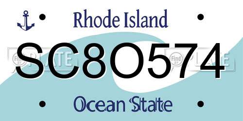 SC8O574 Rhode Island License Plate