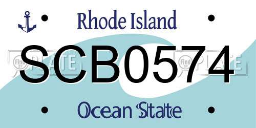 SCB0574 Rhode Island License Plate