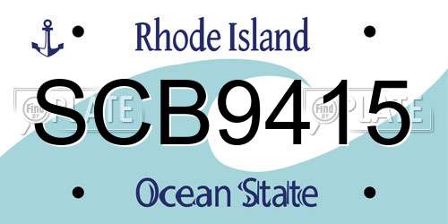 SCB9415 Rhode Island License Plate
