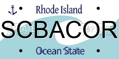 SCBACOR Rhode Island License Plate