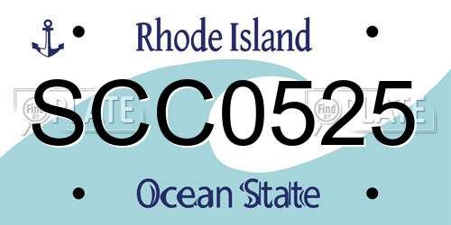 SCC0525 Rhode Island License Plate