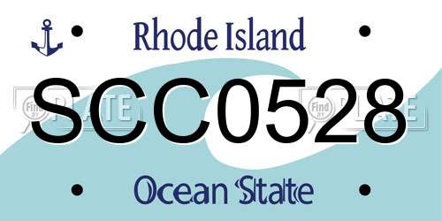SCC0528 Rhode Island License Plate