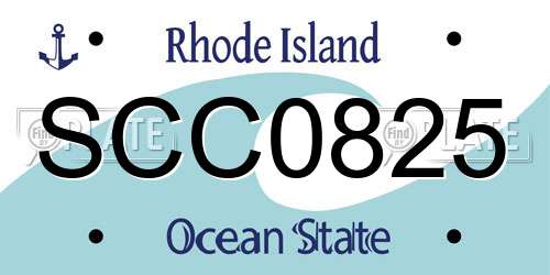 SCC0825 Rhode Island License Plate