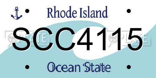 SCC4115 Rhode Island License Plate